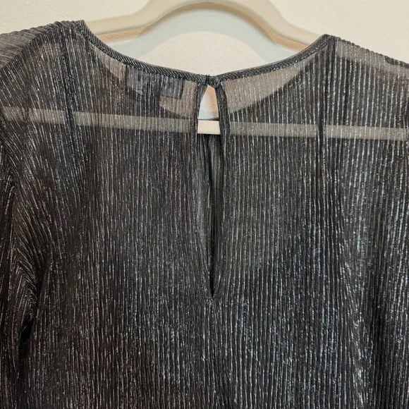 Evereve Black Sheer Blouse with Subtle Shimmer - Picture 8 of 8